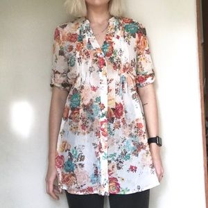 American Rag  Sydney Floral Tunic Blouse